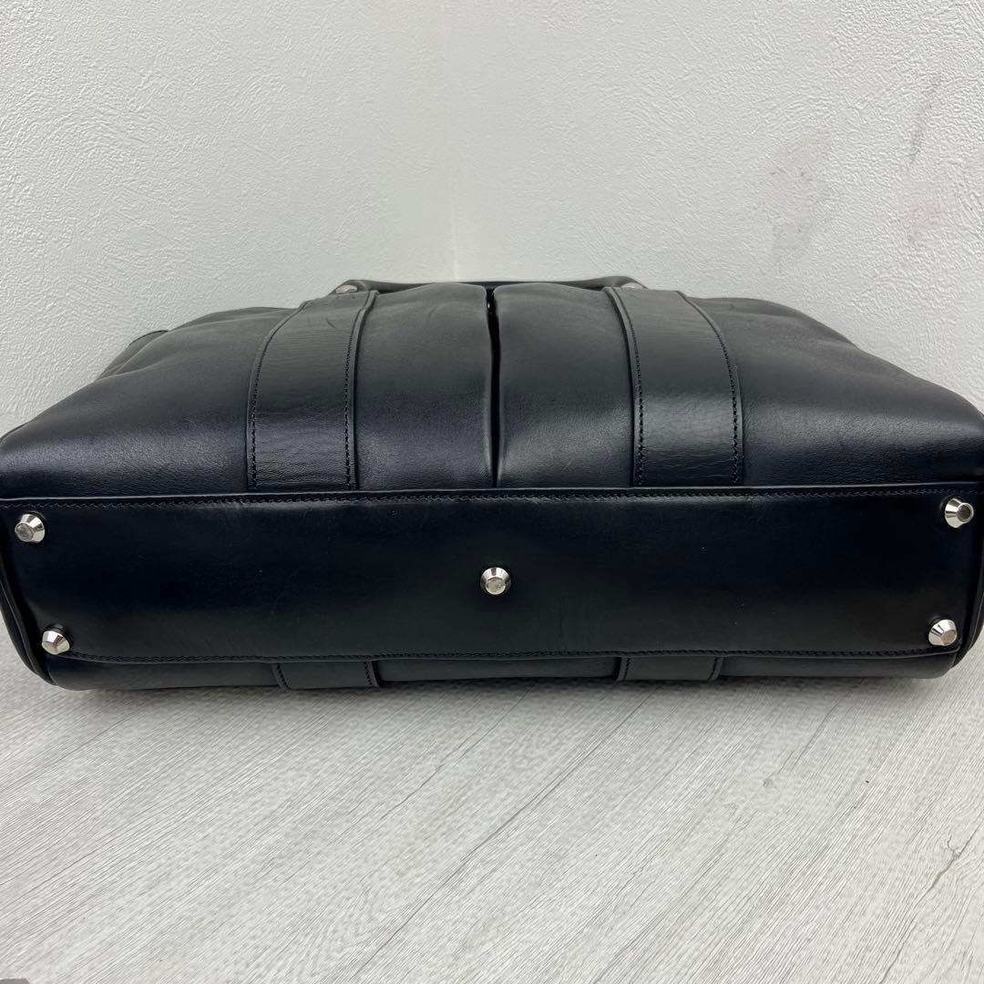 美品✨ 万双 双鞣和地 トートブリーフ ビジネスバッグ ブラック レザー 革
