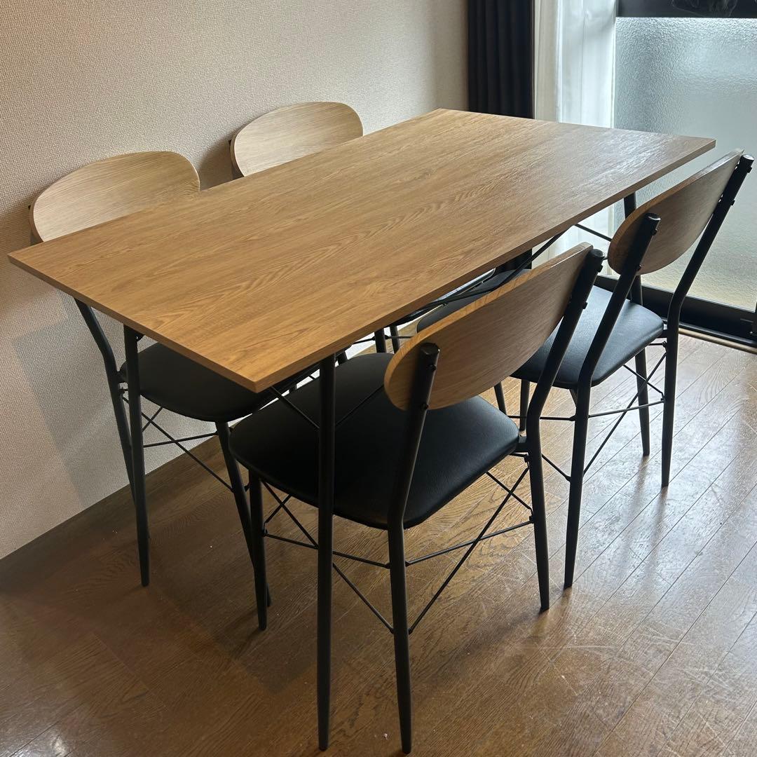 ナチュラルウッド ダイニングテーブル　５点セット