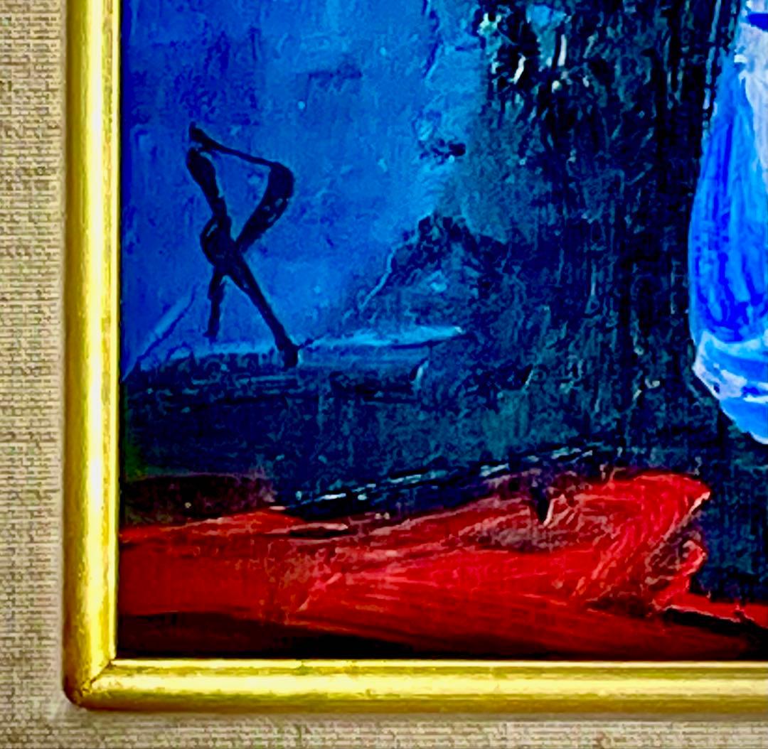 中川力　真作「ばら」 油彩3号　薔薇図傑作　表サイン　裏面に題名・署名