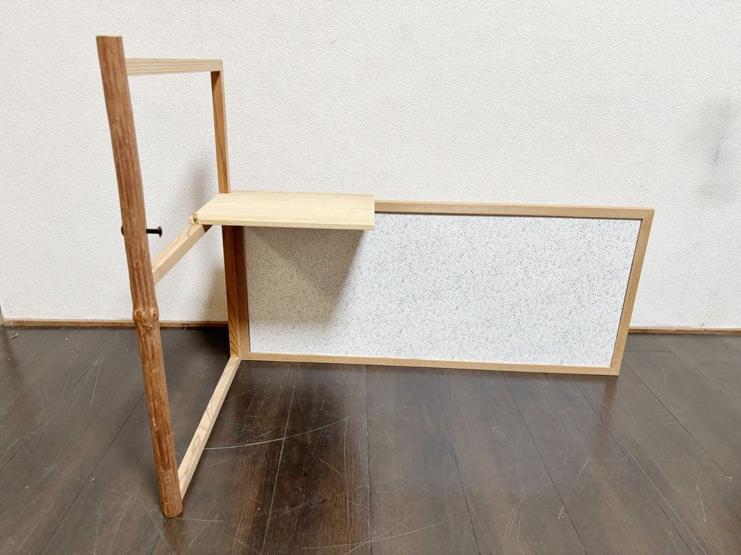 ほぼ未使用 茶道具 指物師渡辺可映作 台目棚 有楽好写 (自在棚) 組み立式元箱