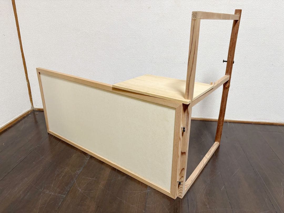 ほぼ未使用 茶道具 指物師渡辺可映作 台目棚 有楽好写 (自在棚) 組み立式元箱