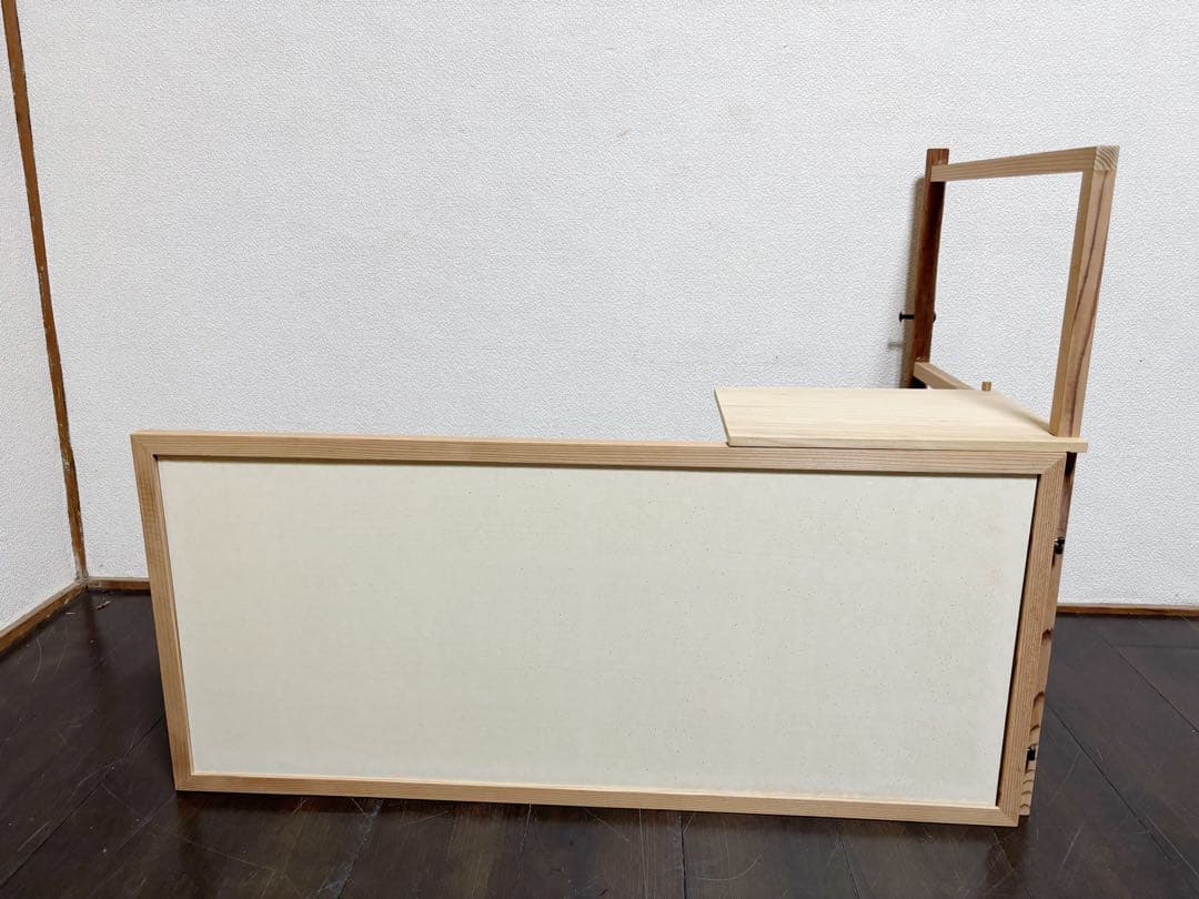 ほぼ未使用 茶道具 指物師渡辺可映作 台目棚 有楽好写 (自在棚) 組み立式元箱