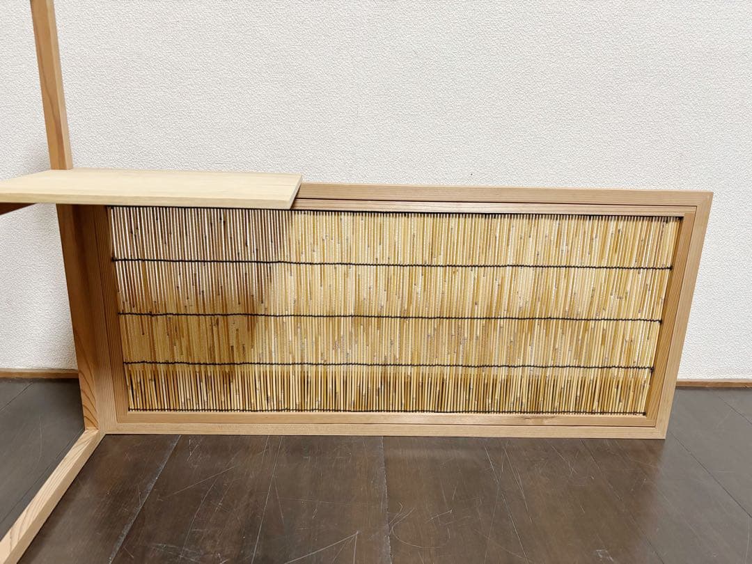 ほぼ未使用 茶道具 指物師渡辺可映作 台目棚 有楽好写 (自在棚) 組み立式元箱