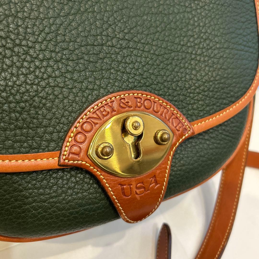 DOONEY&BOURKE USA製 レザーショルダーバッグ グリーン 美品