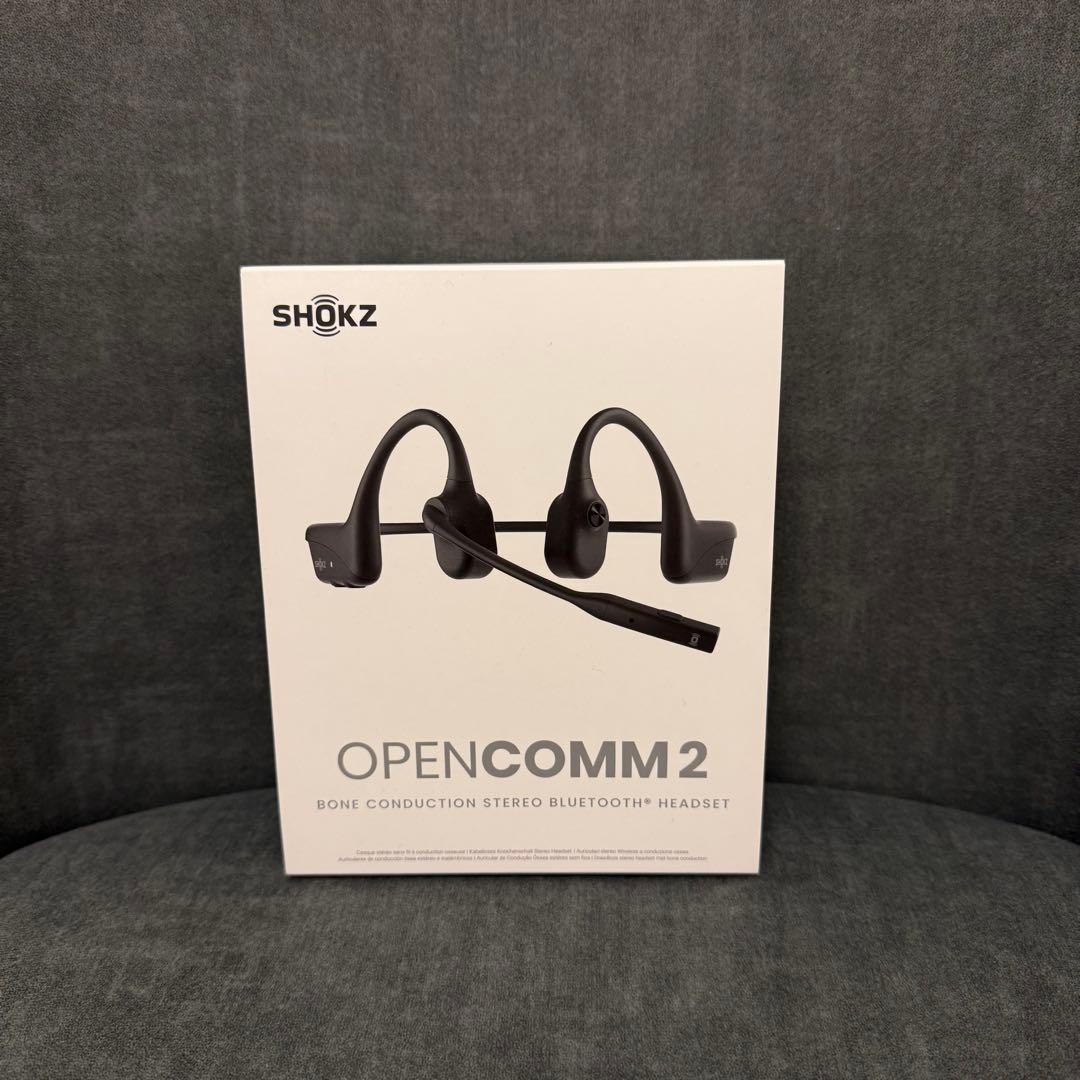 ✨付属品完備✨【SHOKZ】OPENCOMM 2 骨伝導ヘッドセット ブラック
