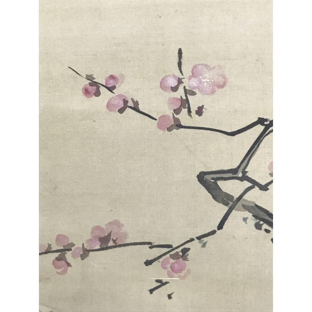 真作/狩野周信/如川/紅梅鶴図/花鳥図/早春の掛軸/掛軸☆宝船☆AK-696