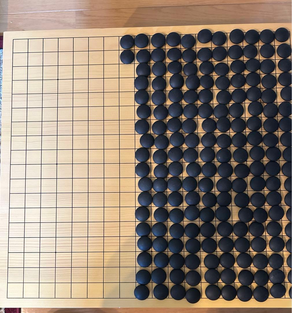 碁盤 囲碁セット 盤厚18cm 盤上42×45cm 脚付き へそ有り 蓋付き