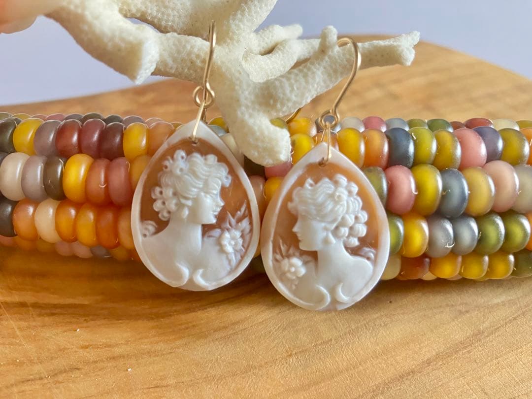 カメヲ ピアス 14kgf ハンドメイド