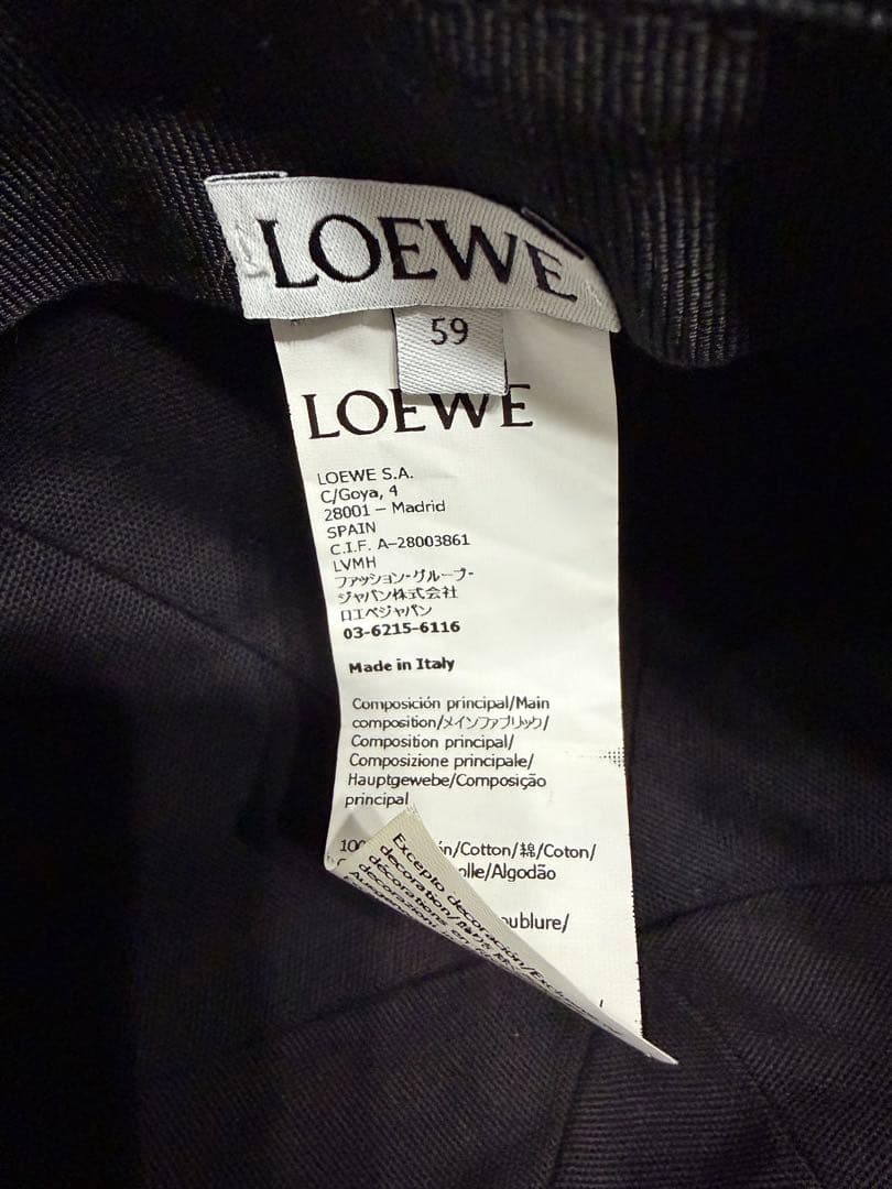 美品⭕️ロエベ　LOEWE パッチキャップ　ブラック　59