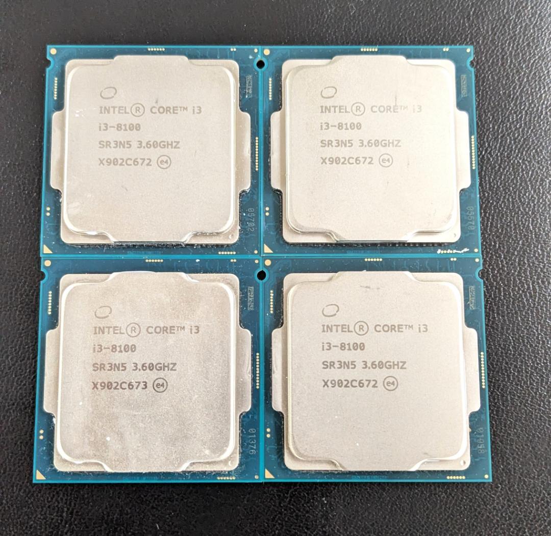 【中古品】CPUメモリ4組セット i3-8100 + DDR4 4GB
