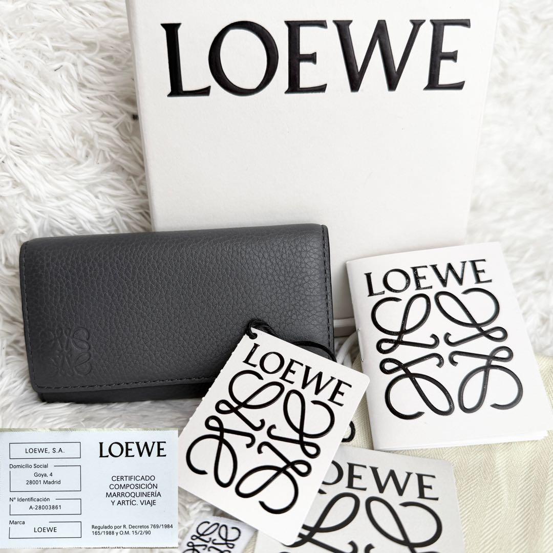 【未使用品】ロエベ メンズ キーケース ソフトグレインカーフ ６連 アナグラム