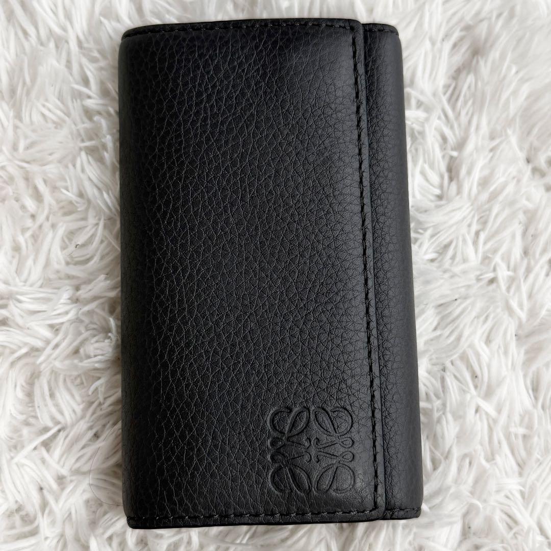 【未使用品】ロエベ メンズ キーケース ソフトグレインカーフ ６連 アナグラム