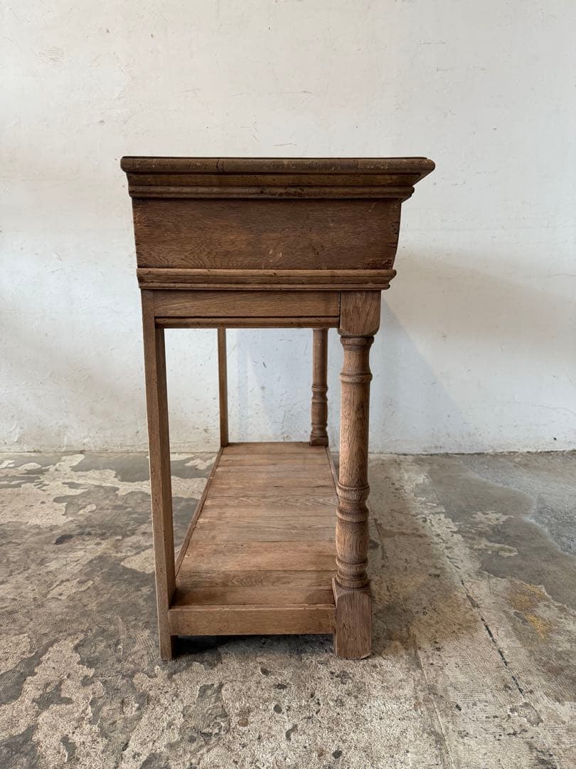 ビンテージ　ドロワー カウンター　コンソール　キッチンテーブル　剥離