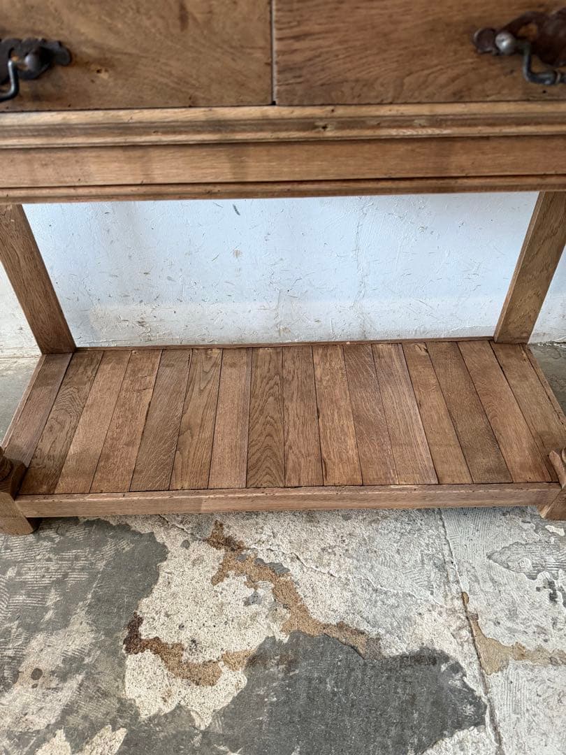 ビンテージ　ドロワー カウンター　コンソール　キッチンテーブル　剥離