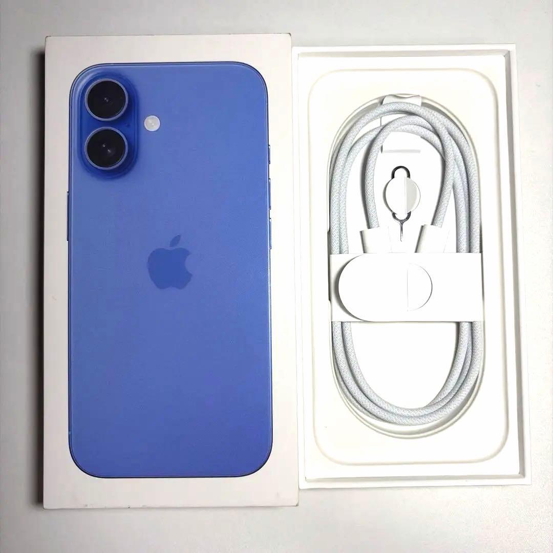 [美品] iPhone16 128GB バッテリー容量100% ウルトラマリン