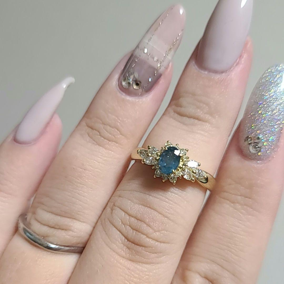 とらさま専用❤️濃色エイトリータ❤️パライバトルマリン　非加熱　リング　k18