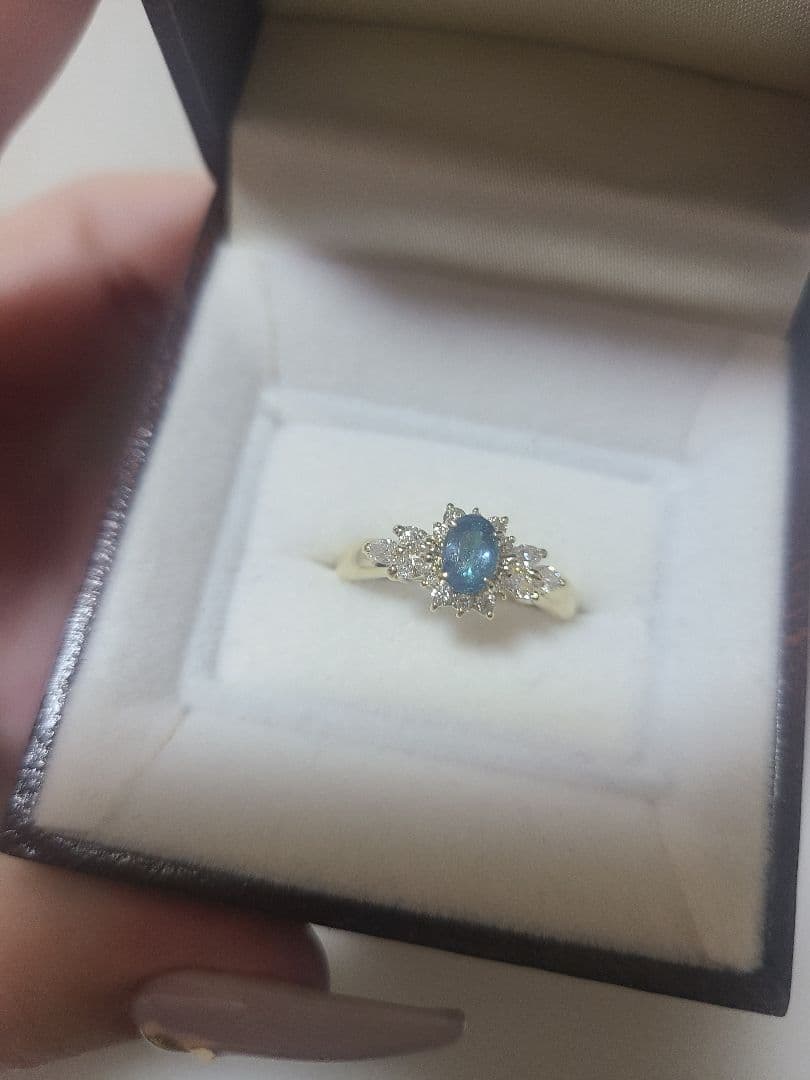 とらさま専用❤️濃色エイトリータ❤️パライバトルマリン　非加熱　リング　k18