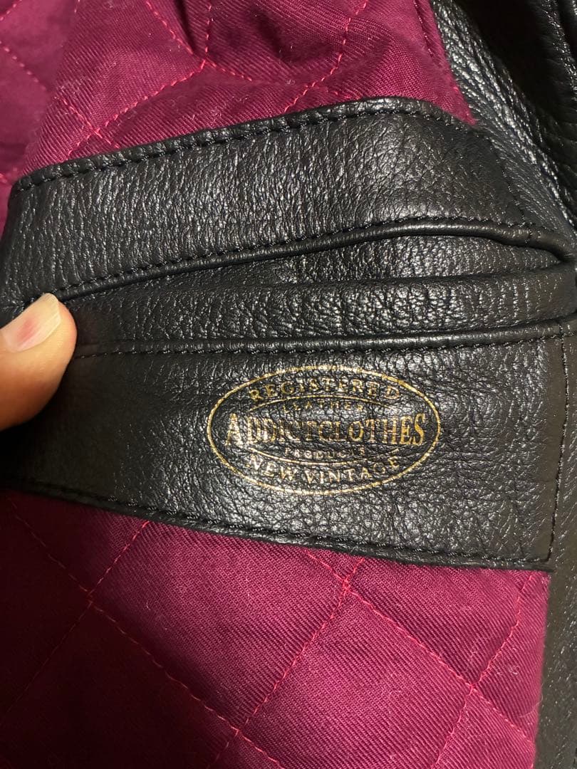 ADDICT CLOTHES ディアスキン シングルライダース　38