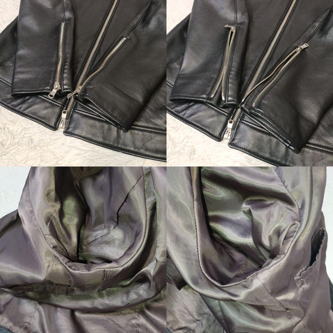 美品・希少■TETE HOMME ラムレザー ライダースジャケット シングル