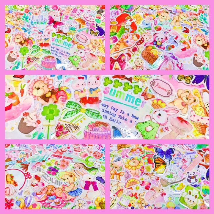 可愛いい❤️❤️フレークシール( ⸝⸝•ᴗ•⸝⸝ )うさくまのピクニック♡♡春