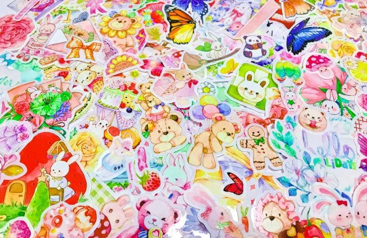 可愛いい❤️❤️フレークシール( ⸝⸝•ᴗ•⸝⸝ )うさくまのピクニック♡♡春