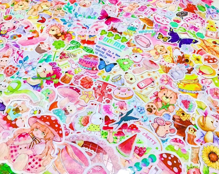 可愛いい❤️❤️フレークシール( ⸝⸝•ᴗ•⸝⸝ )うさくまのピクニック♡♡春