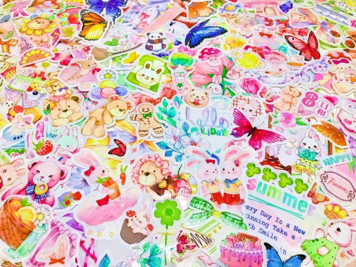 可愛いい❤️❤️フレークシール( ⸝⸝•ᴗ•⸝⸝ )うさくまのピクニック♡♡春