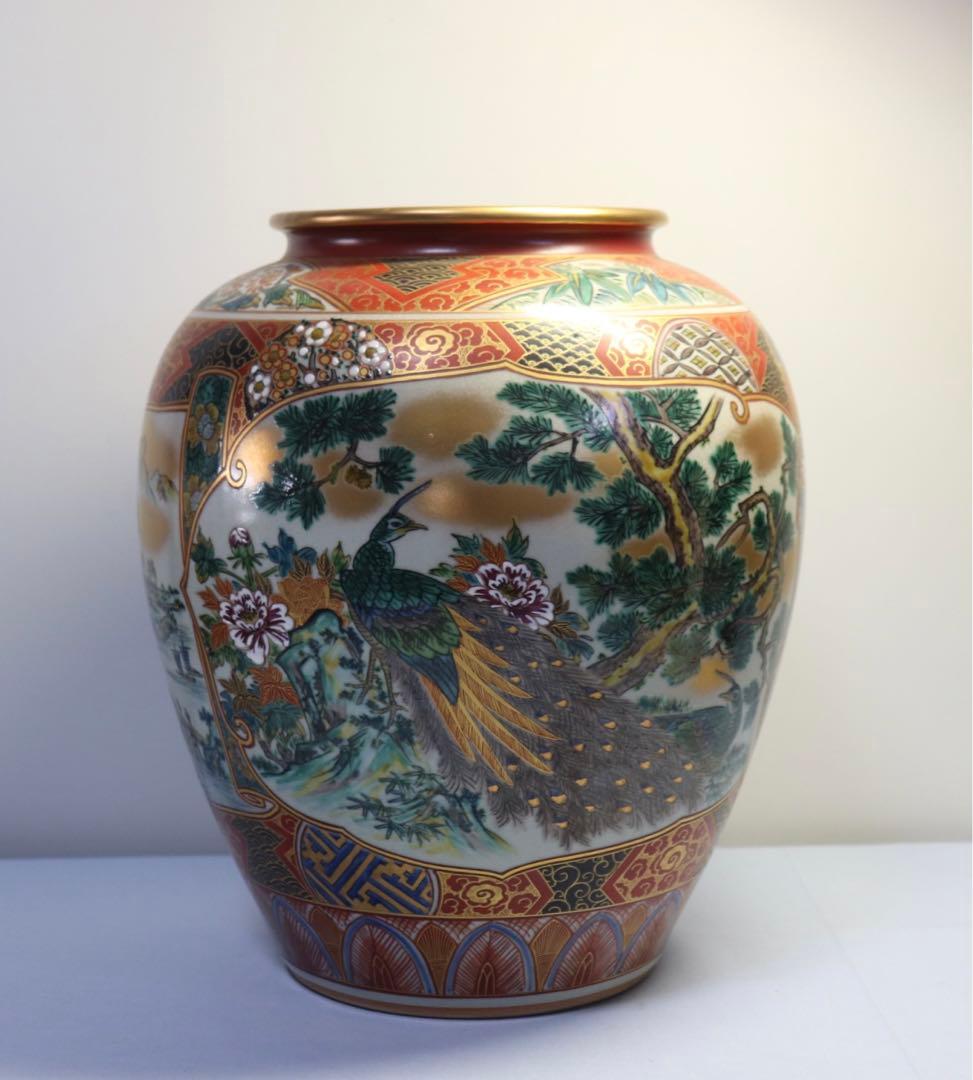 時代　九谷庄三祥文作　大壺　送料込み0929