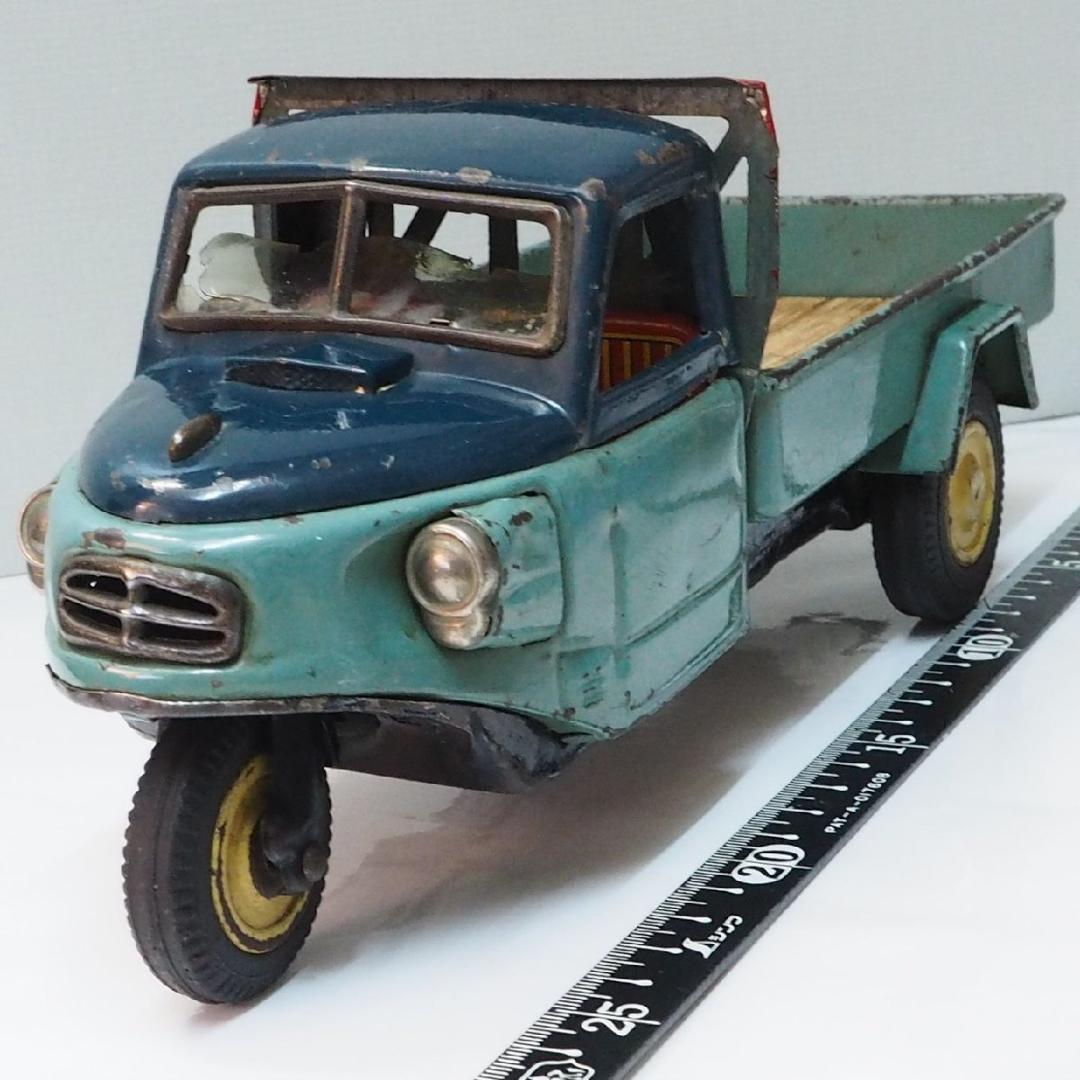 萬代屋【三菱 オート三輪トラック 青/黄緑】ブリキ自動車TIN TOY 【箱無】