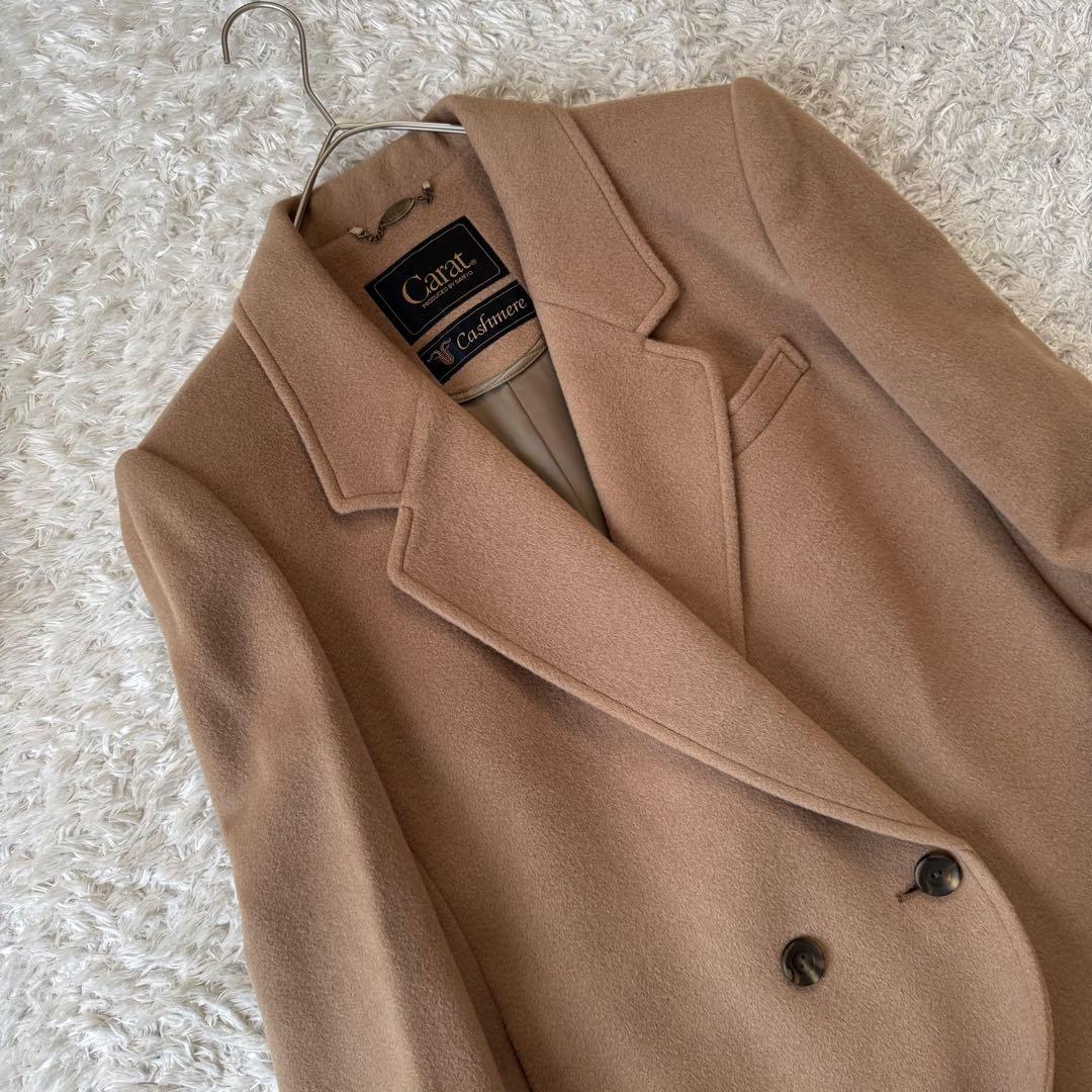 未使用 カシミヤ ロングコート チェスターコート ダブル アウター タグ付 9号