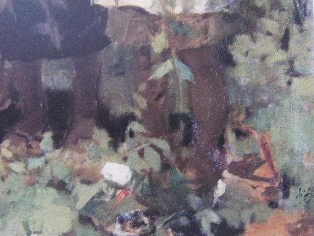 桜井悦、【朝】、希少な額装用画集より、新品額装付、状態良好