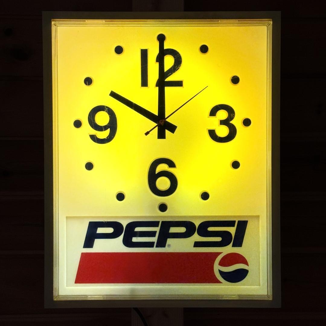 ペプシ 壁掛け時計 pepsi ビンテージ ライト アンティーク レトロ
