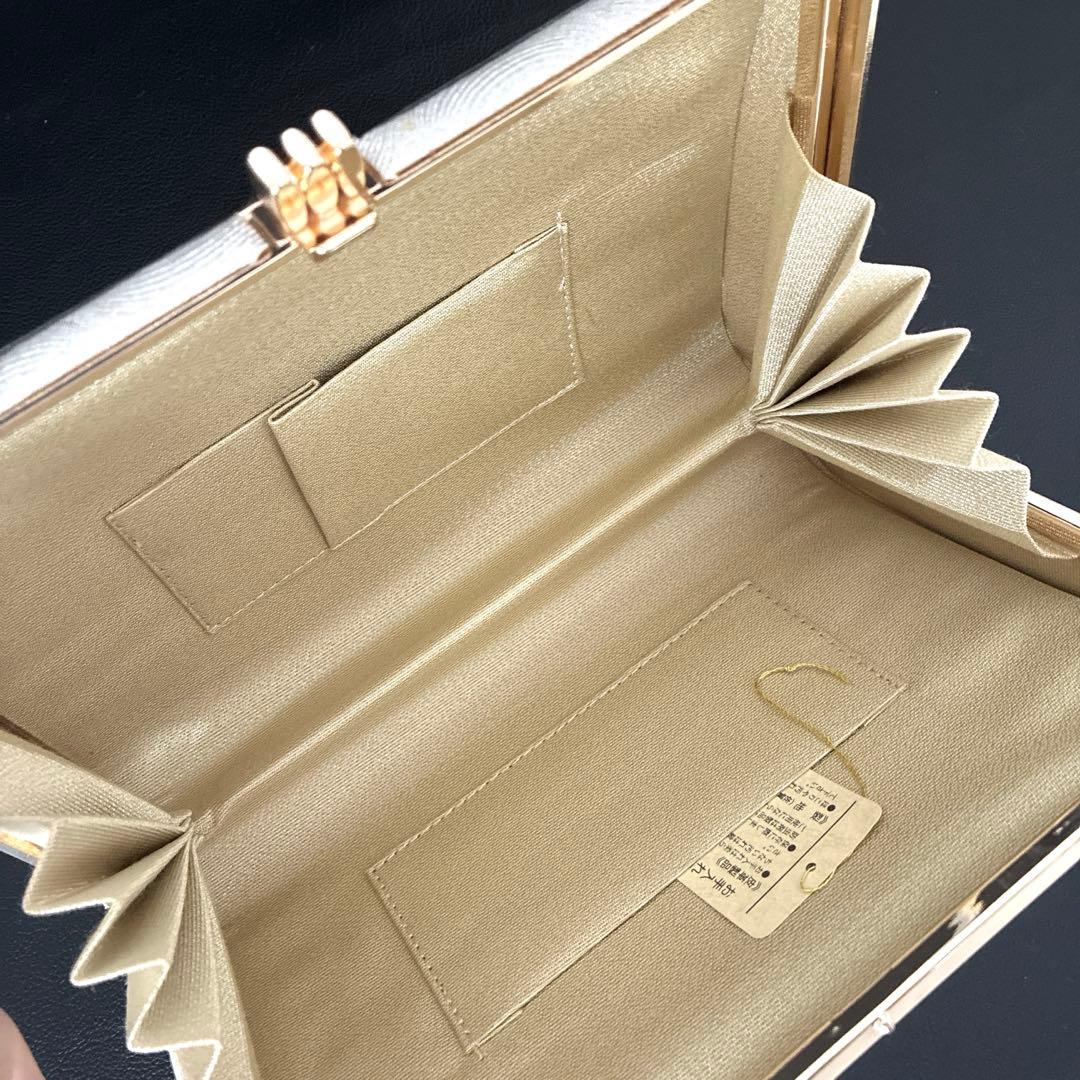 355草履バッグセット皮革製 礼装用 銀糸 金糸 シンプル 留袖 訪問着 着物