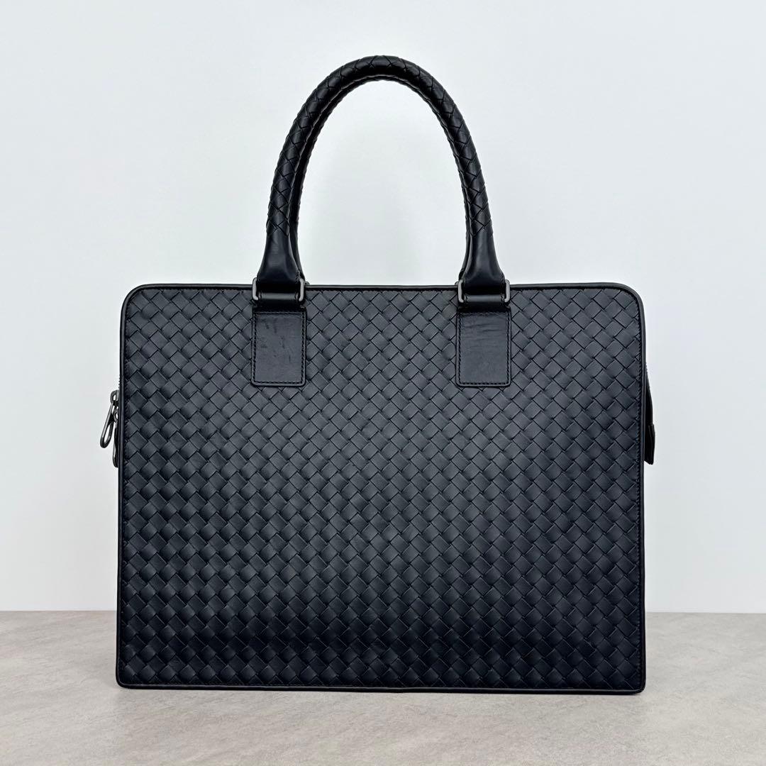極美品 BOTTEGA VENETA ビジネスバッグ イントレチャート ブラック