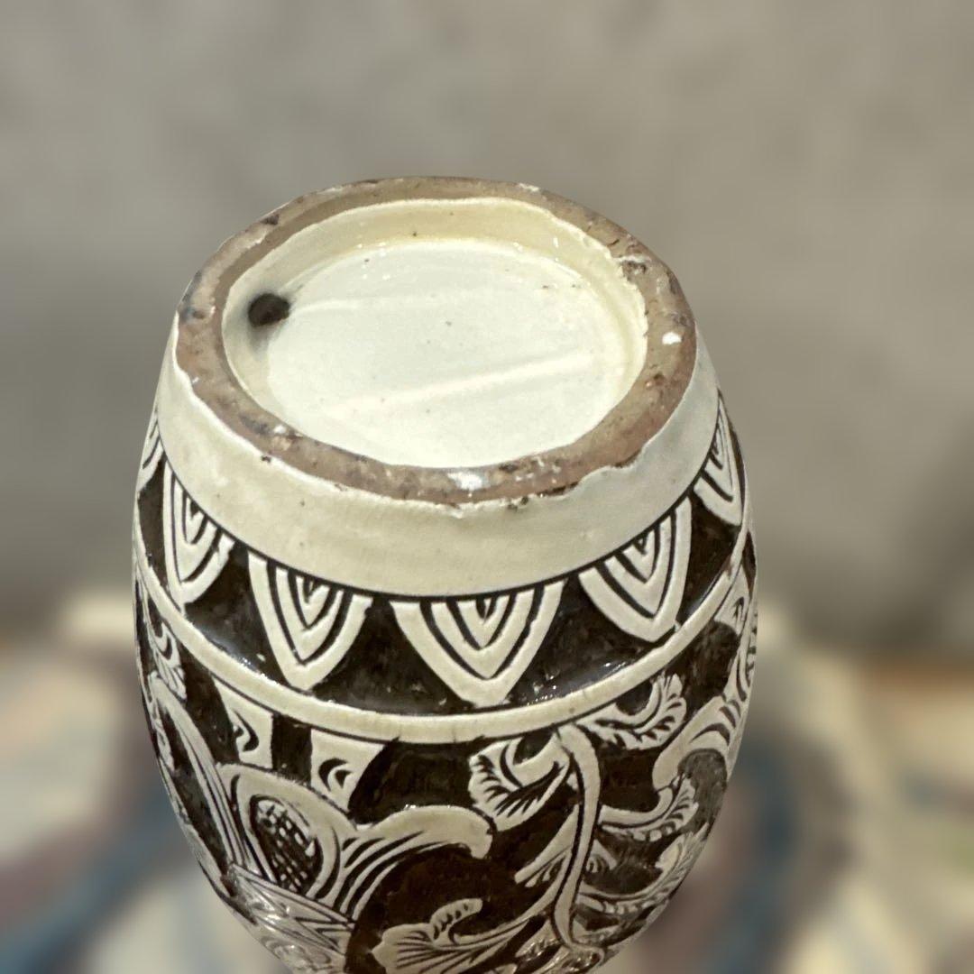 壺屋焼.エジプト紋.化粧土.掻き落とし.新品