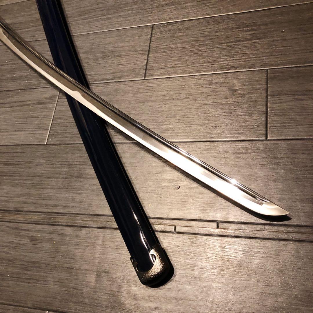 高級模造刀　高級居合刀　樋入り　優勢刃紋刀身　白拵え　亜合金刀身