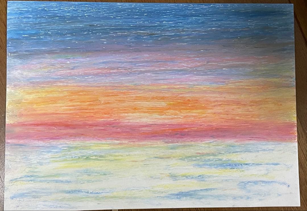 パステル画 風景画 フレーム付き