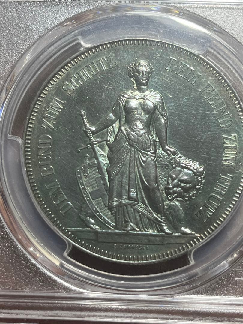 【ブルートーン】1885年 スイス 5フラン PCGS認定