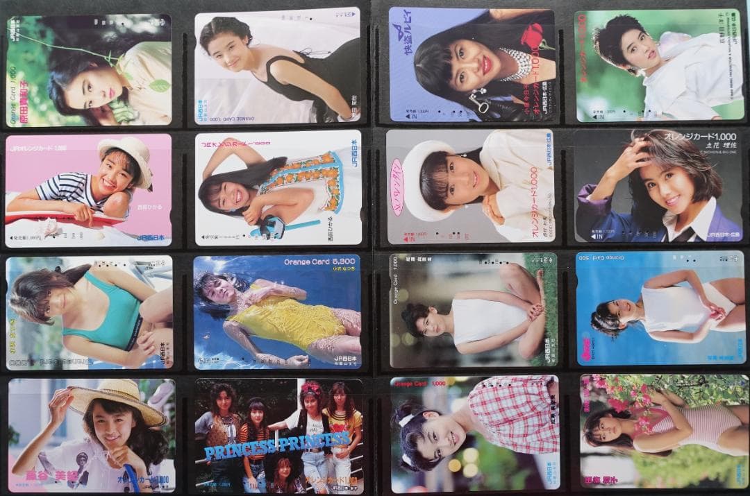 ’８０年代・’９０年代の女性アイドルを描いたオレンジカード使用み１０６種