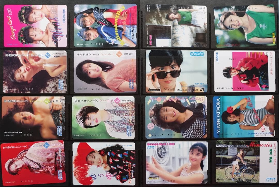 ’８０年代・’９０年代の女性アイドルを描いたオレンジカード使用み１０６種