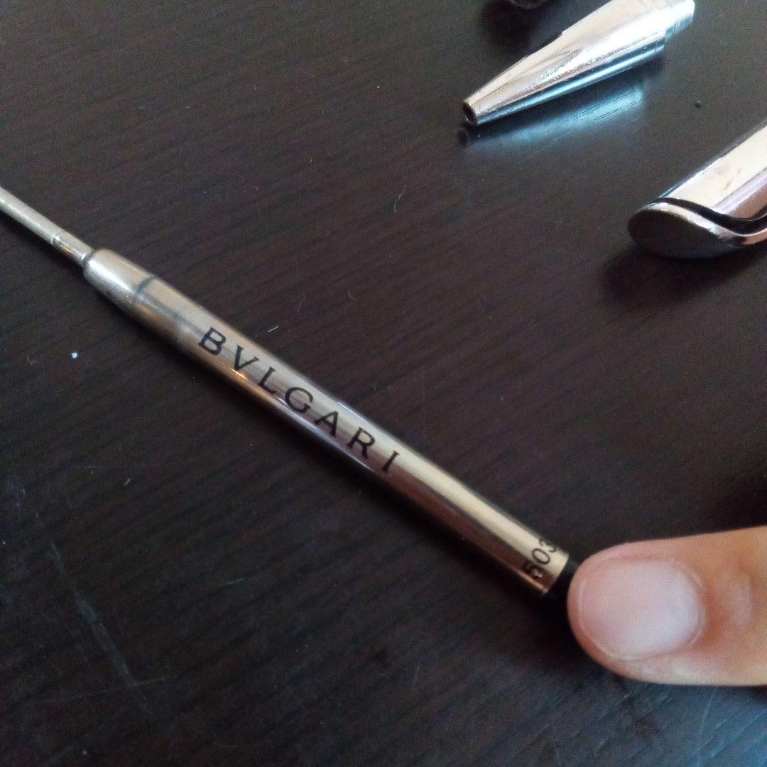 ブルガリ　回転式ボールペン　シルバー　替芯付き