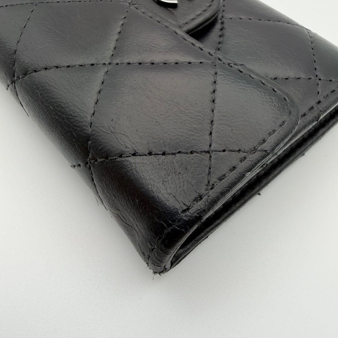シャネル 財布 マトラッセ ラムスキン コンパクト 入れ カードケース