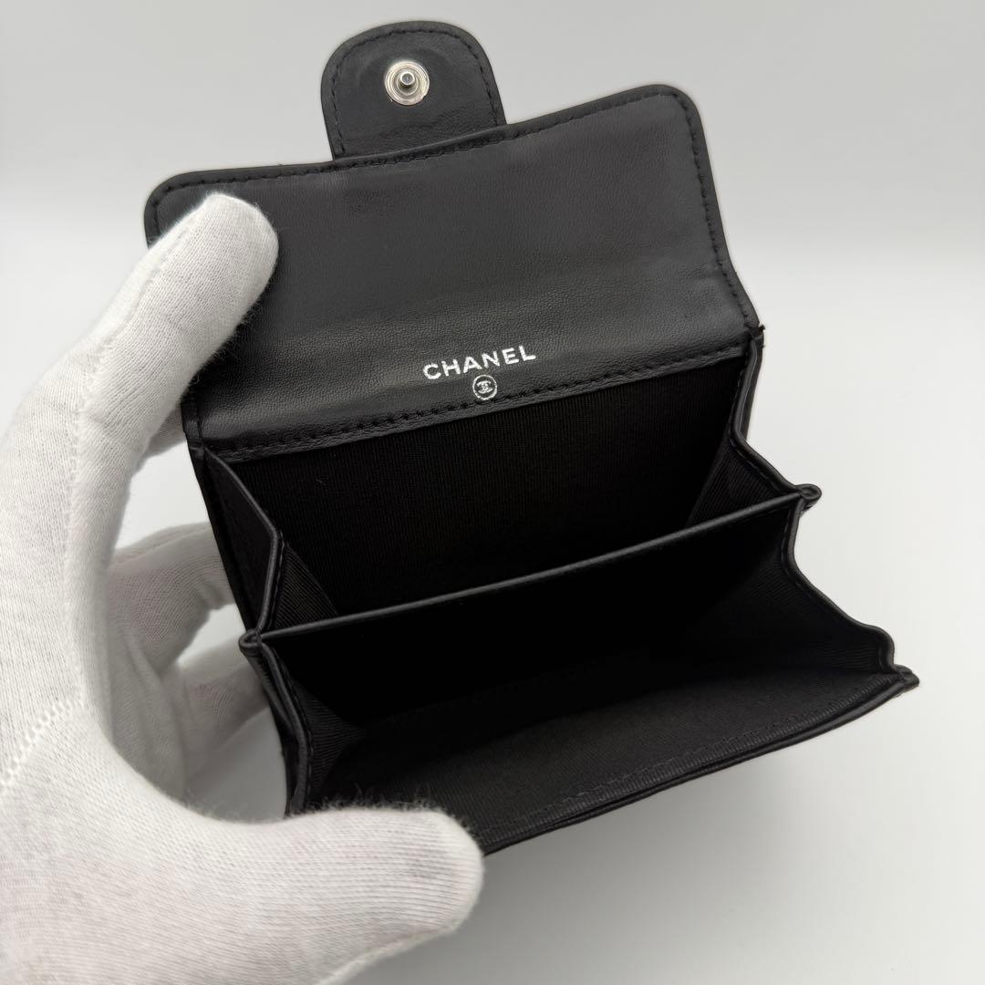 シャネル 財布 マトラッセ ラムスキン コンパクト 入れ カードケース