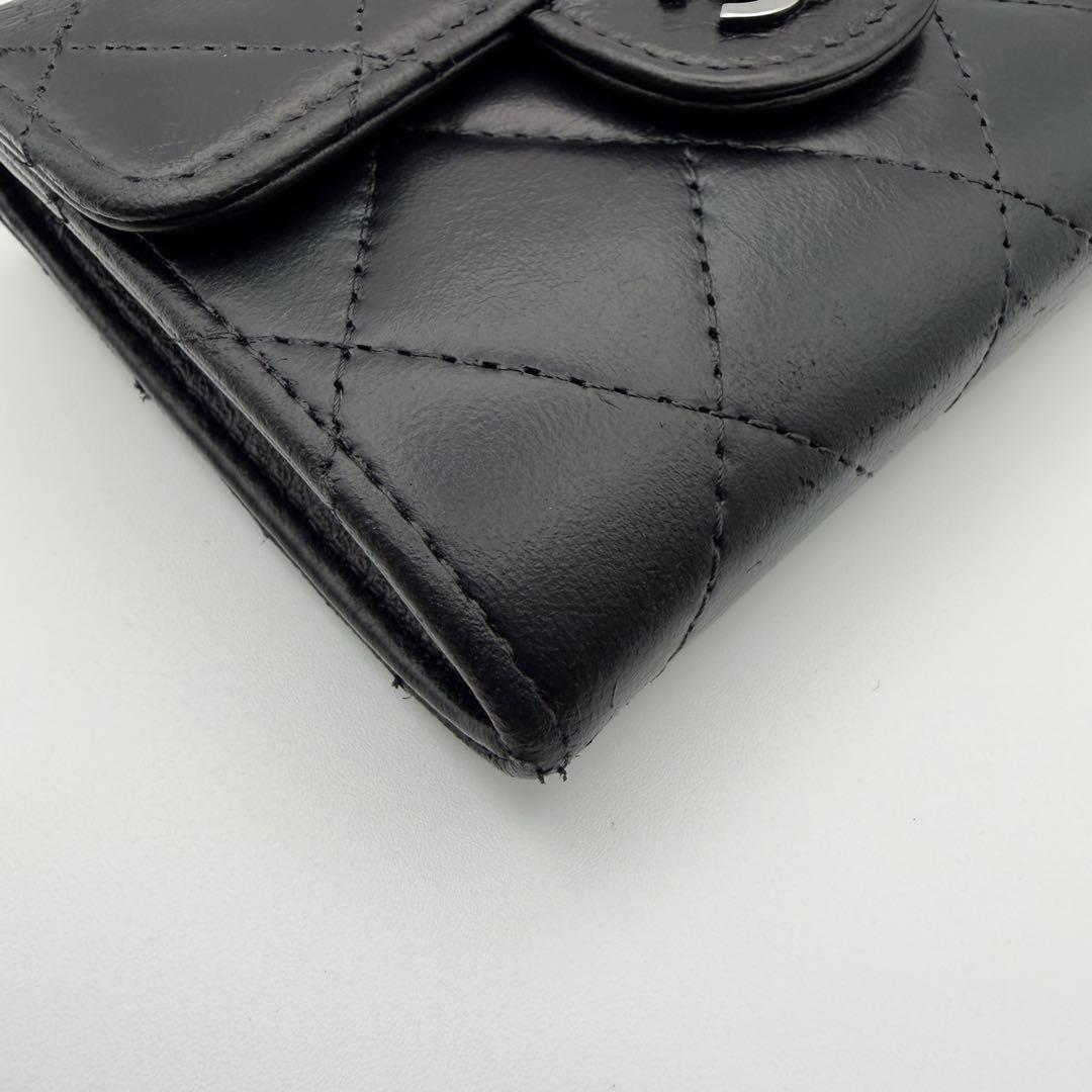 シャネル 財布 マトラッセ ラムスキン コンパクト 入れ カードケース