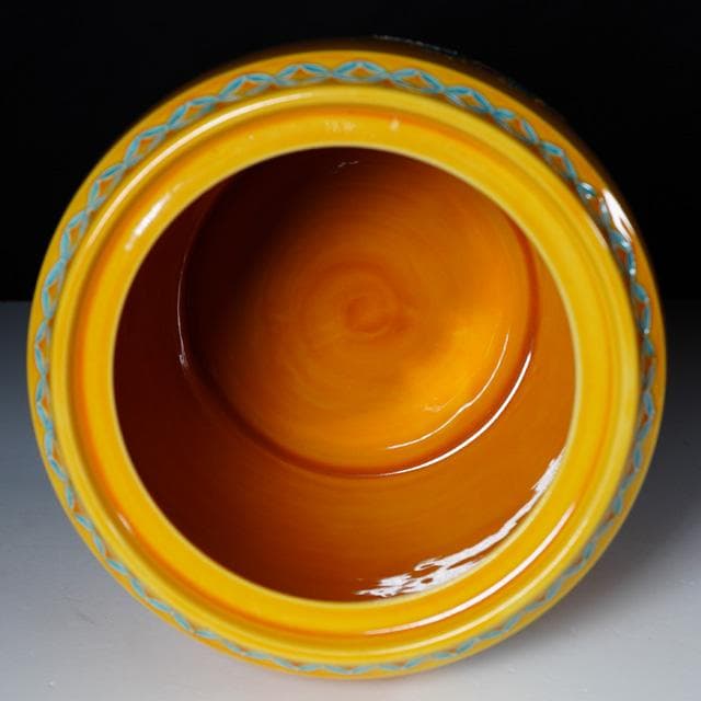 伊藤南山　黄交趾花丸紋水指　共箱　茶道具　京焼