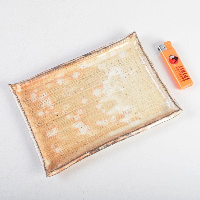 和食器　茶懐石　熊本喜一作　粉引　陶皿　銘々皿　五客　共箱　V　8917