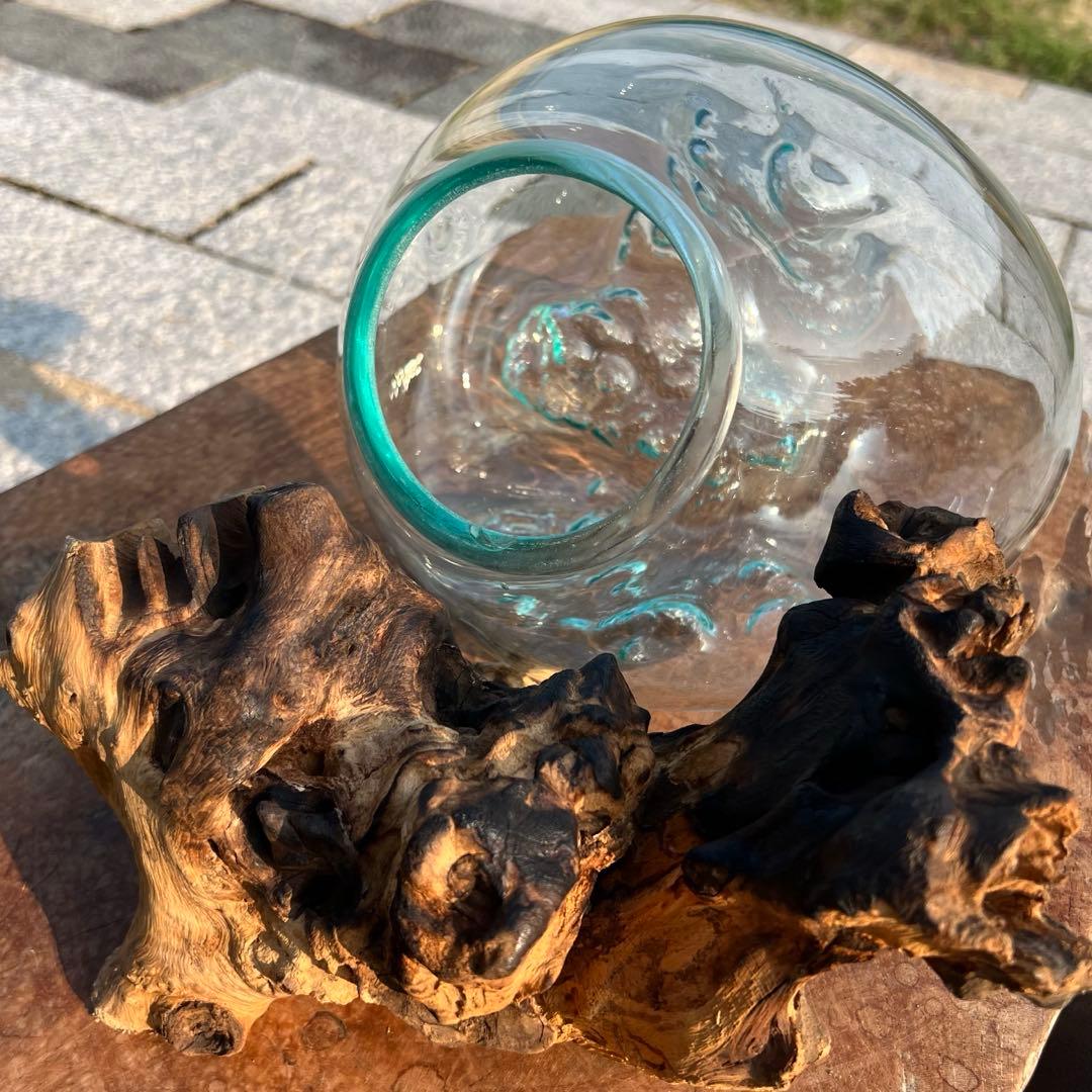 流木ガラスオブジェ特大H 花瓶 金魚鉢 テラリウム フラワーポット 水槽 アート