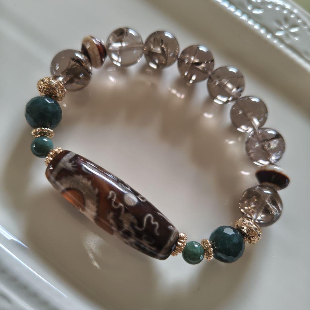 専用です♡新作♡レアカラー宝珠双皇帝龍天珠、アイリススモーキー、グアテマラ産翡翠