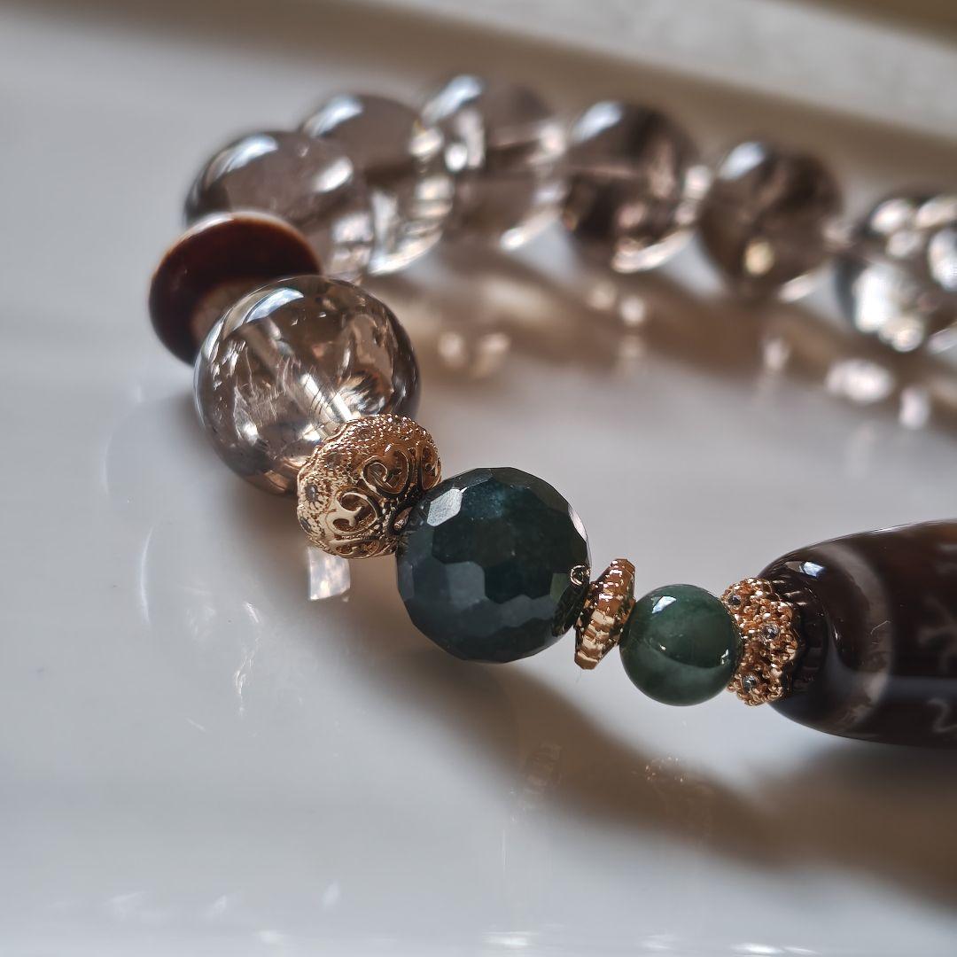 専用です♡新作♡レアカラー宝珠双皇帝龍天珠、アイリススモーキー、グアテマラ産翡翠