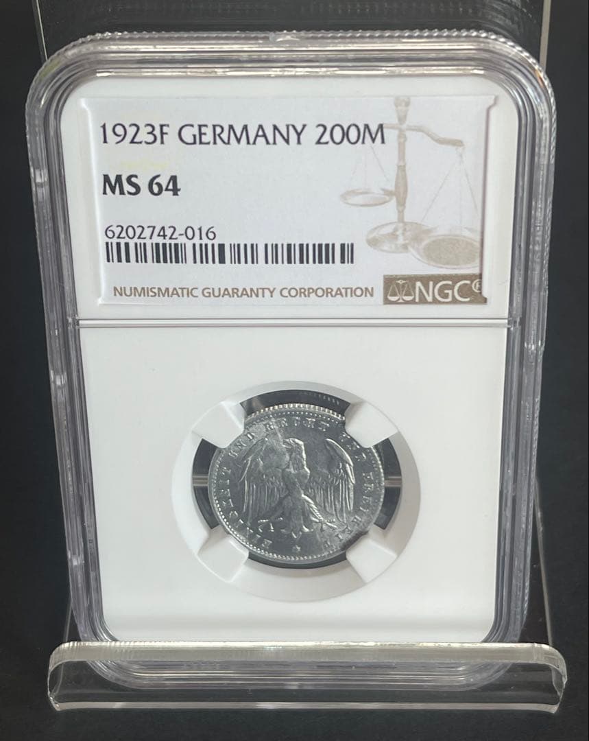 NGC MS64 1923F 独200マルク銀貨 ヴァイマル期